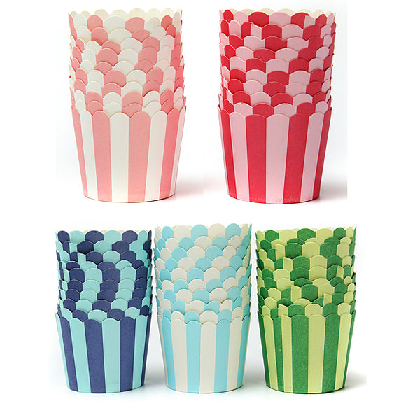 50pcs Cup Cake Baking Paper Stripe Muffin Cup Home Wedding Party