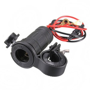 12V-24V Motorcycle Socket Plug Adapter Handlebar Mount For 22mm-30mm Handlebar