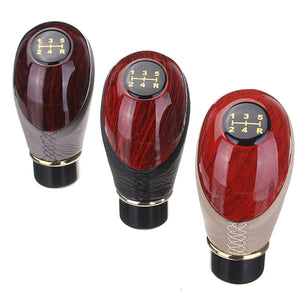 Car 5 Speed Manual Gear Stick Knob Shift Gloss Mahogany Wood