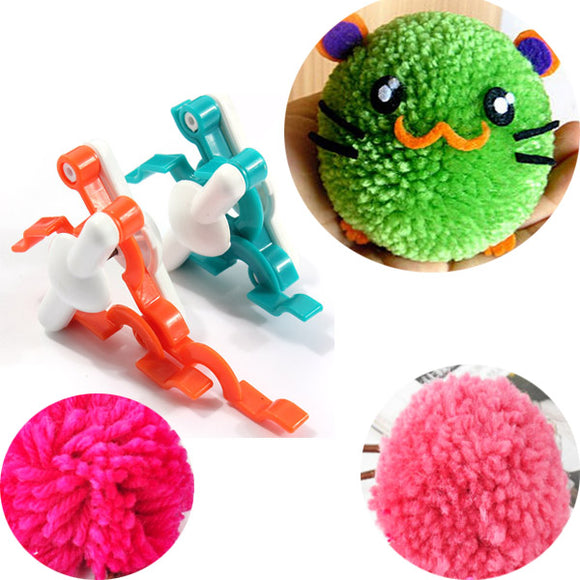 2pcs Pompom Maker Fluff Ball Knitting Wool Bobble Weaver Needle