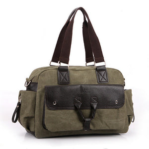 Men's Casual Retro Canvas Bag Large Capacity Shoulder Bags Handbag