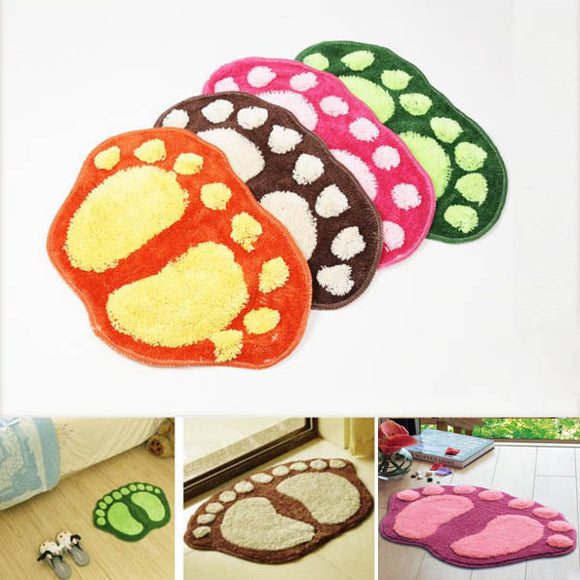 Footprint Pattern Non-slip Mat Bathroom Kitchen Bedroom Carpet