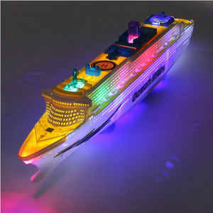 Ocean Liner Cruise Ship Boat Electric Toys Flash LED Lights Sounds Kids Christmas Gift