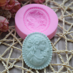 Woman Head Portrait Silicone Fondant Cake Mold Chocolate Soap Mould