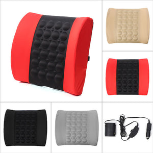 Car Back Lumbar Posture Support Electrical Massage Cushion Pillow 12V