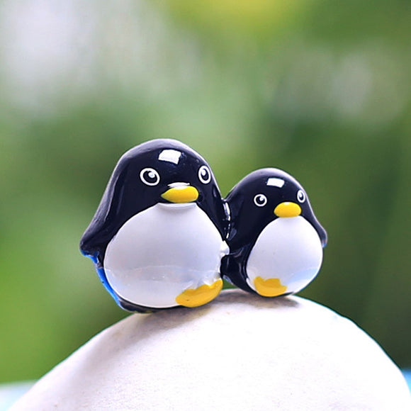 Resin Mini Penguin Micro Landscape Decorations Garden DIY Decor