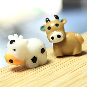 Micro Landscape Decorations Resin mini Cow Garden DIY Decor