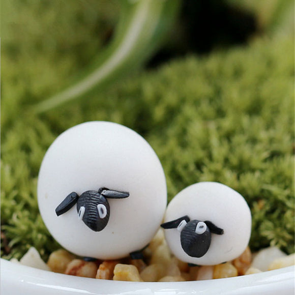 Resin Mini Sheep Micro Landscape Decorations Garden DIY Decor