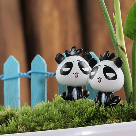 DIY Miniature Cute Panda Ornaments Potted Plant Garden Decor