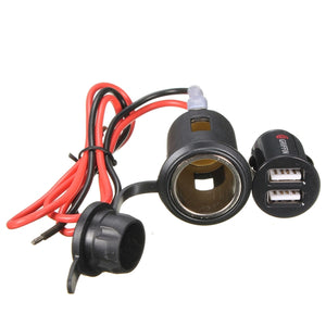 12V Motorcycle Dual USB 5V 2.1A Max Power Charger Adapter