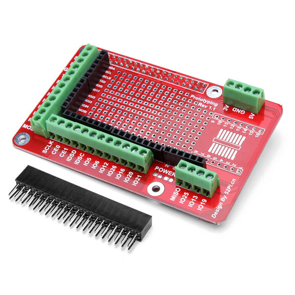 Prototyping Expansion Shield Board For Raspberry Pi 2 Model B & RPI B+