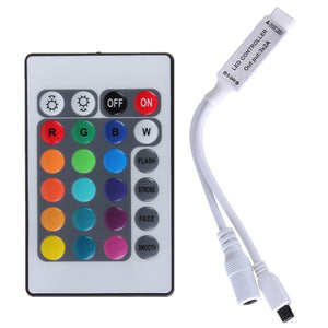 24 Key Mini IR Remote Controller For 3528 5050 RGB LED Strip Light DC 12V