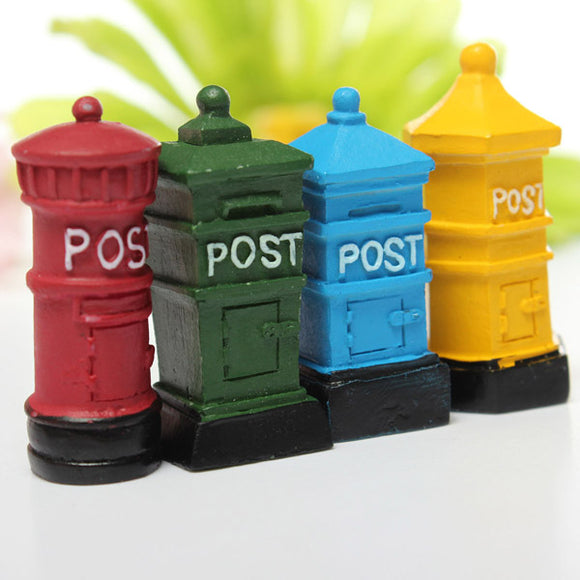 Retro Postbox Micro Landscape Decorations Garden DIY Decor