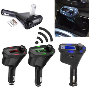 Car Kit Bluetooth Hands-free FM Transmitter MP3 Player USB Charger