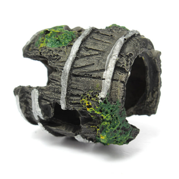 Aquarium Miniature Resin Barrel Ornament Fish Tank Cave Landscaping