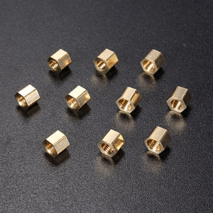 50pcs M3 4/6/12/20mm Double Pass Hollow Hex Copper Ferrule Cylinder Piller