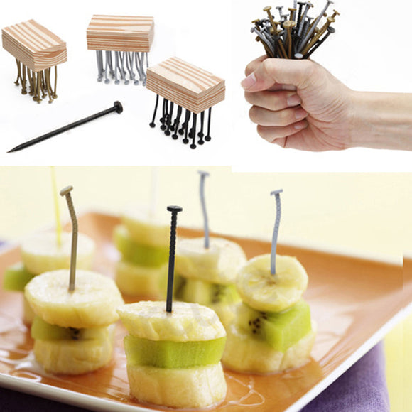 Cool Nails Shape Fruit Fork Reusable Party Picks