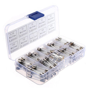 72pcs M6*30mm Glass Tube Fuse Assorted Kit 0.5/1/23/5/10/15/20/30 AMP