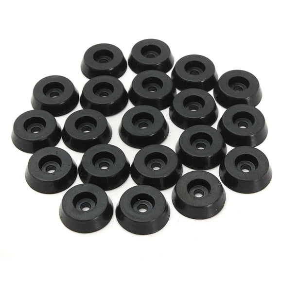 20pcs 18mm Diameter Furniture Table Chair Foot Rubber Pad Cover Black