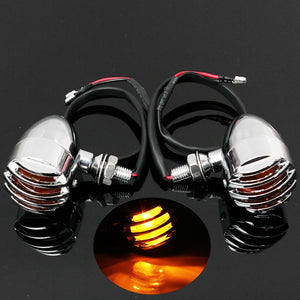 1pair Amber Turn Signal Blinker Light For Harley Chopper Sportster