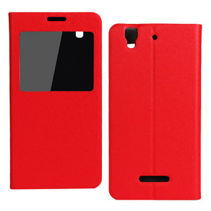 Ultra Thin View Window PU Leather Protective Case Cover For Dazen F2