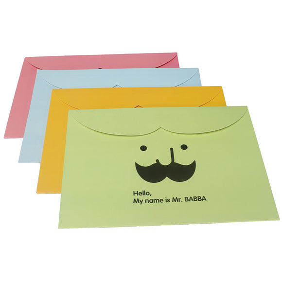 Moustache Pattern A4 Paper Envelope Document Files Bags Paper Folder