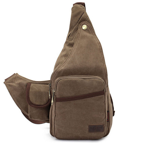 KAUKKO Vintage Men Women Sport Chest Canvas Crossbody Bags Messenger Bags