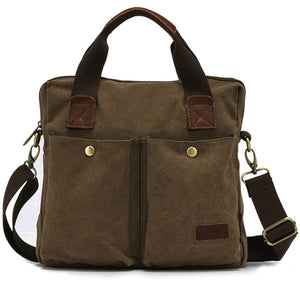 KAUKKO Men Vintage Canvas Military Shoulder Bag Messenger Crossbody Bag