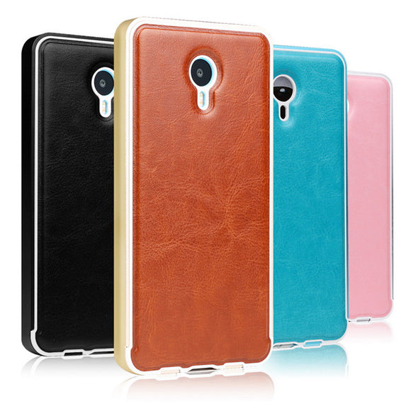 MOFI Aluminum Metal Frame Pu Leather Back Case For Meizu M1 Note