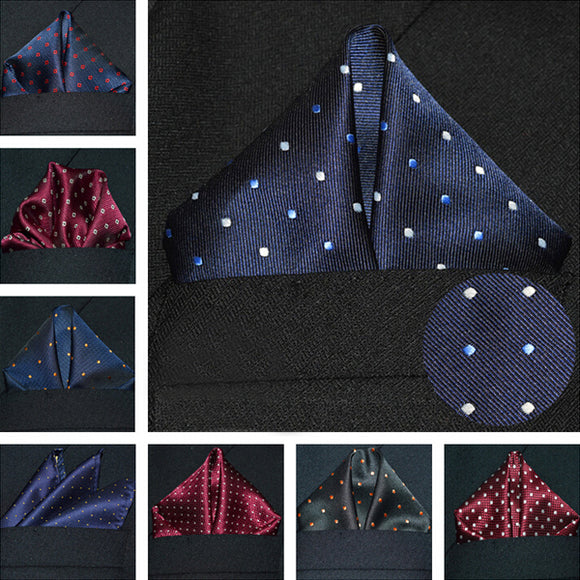 Dot Polyester Men Suit Pocket Square Banquet Wedding Handkerchief Towel