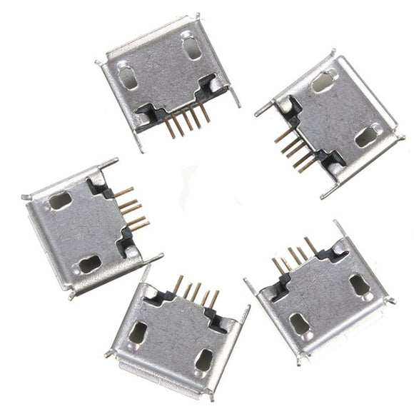 5PCS Micro USB Type A Female DIP 5Pin Socket Soldering Jack Connector