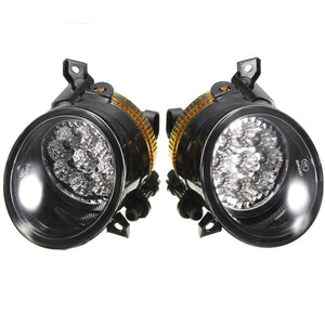 Pair 9 LED White Bright Fog Light Lamp Left & Right For VW GOLF MK5 JETTA