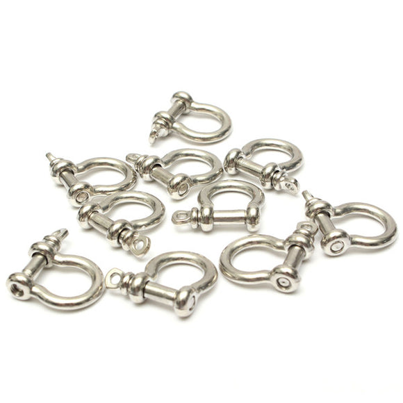 10pcs Silver Alloy O Shaped Adjustable Shackle Paracord Survival Buckles