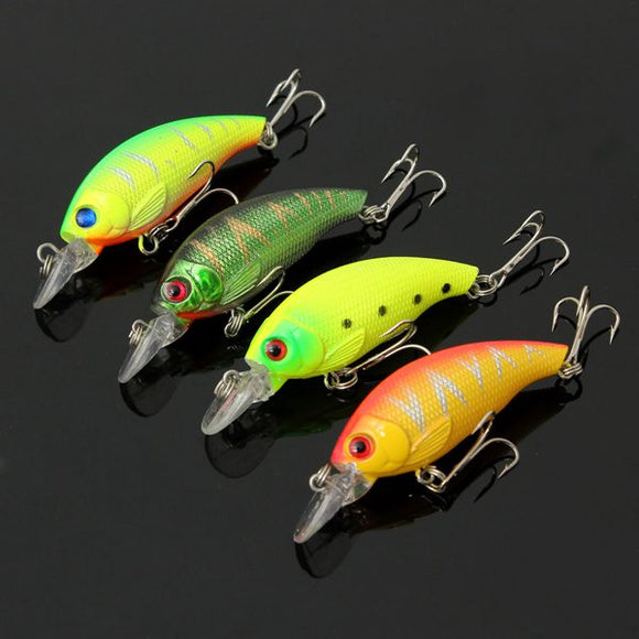 4pcs 9cm Plastic Fishing Lures Bass Crankbaits with Tackle Hooks