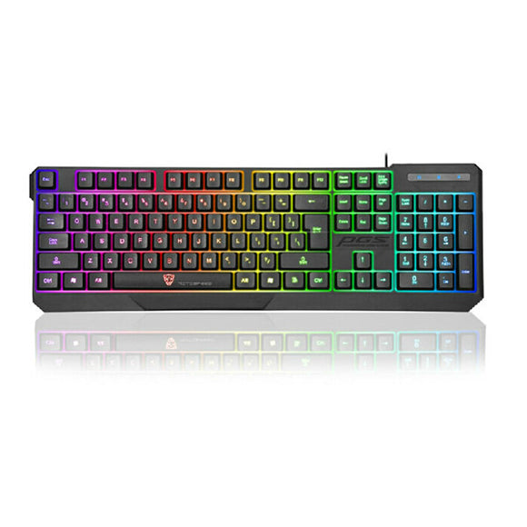 Motospeed K70 Waterproof Colorful LED Illuminated Backlit USB Wired Gaming Keyboard