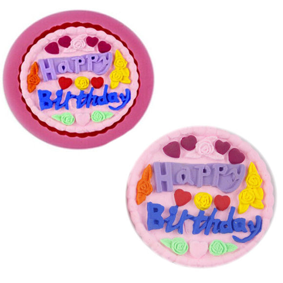 3D Silicone Happy Birthday Fondant Chocolate Mold Mould Cake Decoration