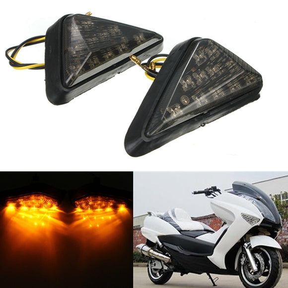 Motorcycle Universal Triangle Flush Mount Turn Signal Amber LED Left&Right Light