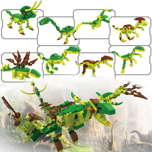 8 IN 1 COGO 25 Forms Dinosaurs Building Blocks DIY Toys