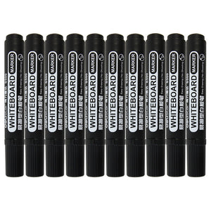 10PCS Deli S500 Erasable High-capacity Black White Board Pen