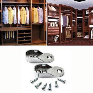 Wardrobe Hanger Fixed Components Clothes Rail End Support Holder