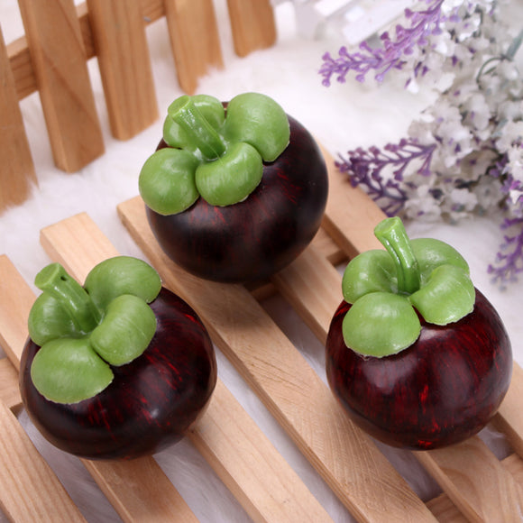 Artificial Mangosteen Mould Decorative Fake Fruit Kids Educational Toys Photo Props