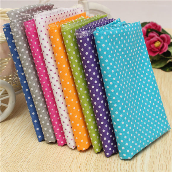 Colorful Dot 7 Assorted Pre Cut Cotton Patchwork Fabric Square Quilting Set