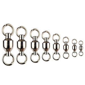 10 pcs Ball Bearing Fishing Rolling Swivel Connectors Solid Rings 0-7#