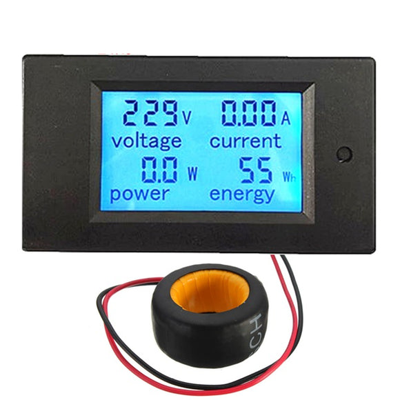 Geekcreit 100A 22000W Power Monitor Module AC Meter Panel 45-65Hz Test Voltage AC 80-260V