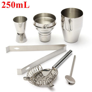 5pcs Bar Drink 250mL Stainless Steel Cocktail Shaker Jigger Mixer Set Bartender Tools