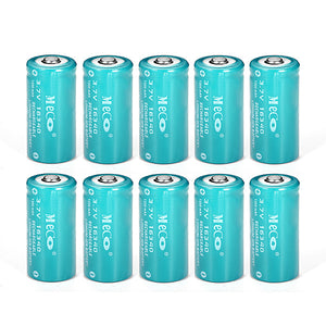 10PCS MECO 3.7v 1200mAh Reachargeable CR123A/16340 Li-ion Battery