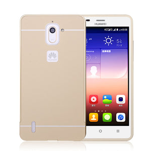 Ultra Thin Slim Aluminum Metal Bumper Frame With Sliding Back Case For Huawei Ascend G628