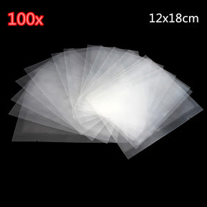 100pcs Clear Transparent Vacuum Package Ziplock Heat Seal Food Packing Bag 12x18cm