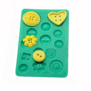 Button Silicone Press Mold Cake Decoration Mould Fondant Cake Tools