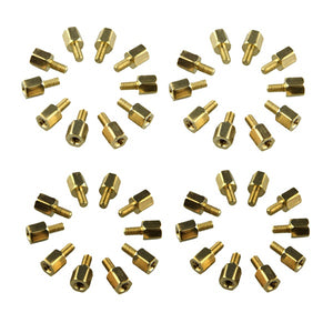 40pcs DIY Project M2.5 x 5 + 5mm Hex Brass Standoff Spacers For PCB Board